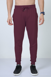 Premium Unisex Joggers | 260 GSM Cotton | Derby Ribbed Waist & Cuffs | Bio-Washed | Maroon