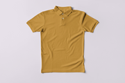 Premium Polo T-shirt | 220 GSM Cotton | Classic Collar & Cuff | Bio-Washed | Mustard Yellow