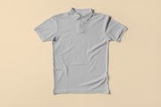 Premium Polo T-shirt | 220 GSM Cotton | Classic Collar & Cuff | Bio-Washed | Grey Melange