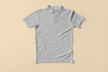 Premium Polo T-shirt | 220 GSM Cotton | Classic Collar & Cuff | Bio-Washed | Grey Melange