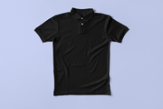 Premium Polo T-shirt | 220 GSM Cotton | Classic Collar & Cuff | Bio-Washed | Black